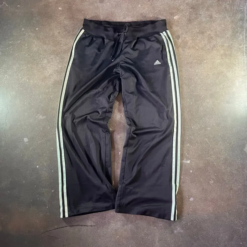 baggy y2k wideleg 2008 triple striped adidas sweatpants/trackpants